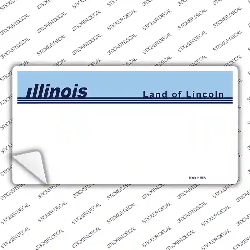 Old Illinois State Blank Novelty Sticker Decal Small