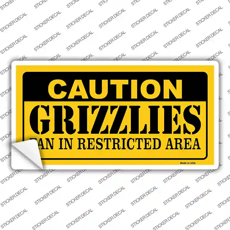 Caution Grizzlies Fan Novelty Sticker Decal
