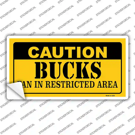 Caution Bucks Fan Novelty Sticker Decal