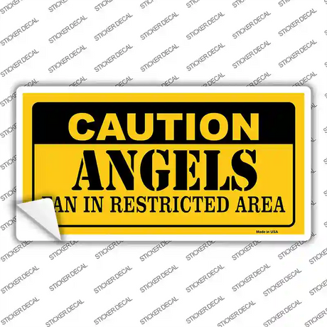 Caution Angels Fan Novelty Sticker Decal Small