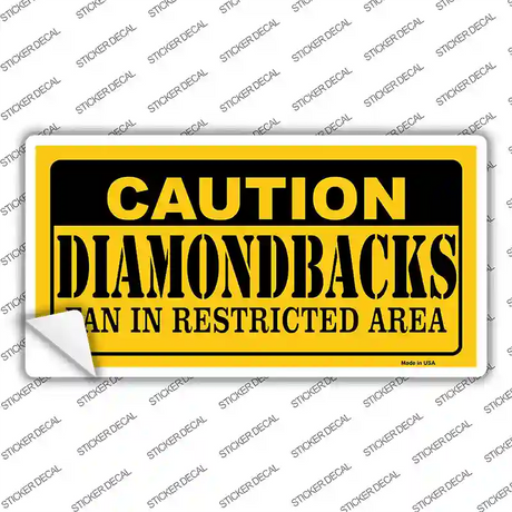 Caution Diamondbacks Fan Novelty Sticker Decal Small