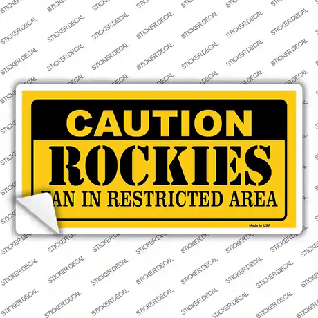 Caution Rockies Fan Novelty Sticker Decal Small