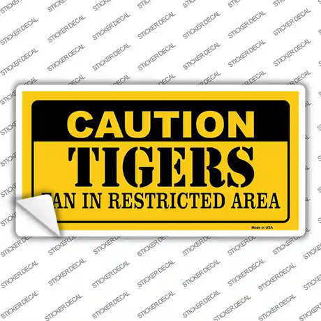 Caution Tigers Fan Novelty Sticker Decal Small