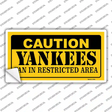 Caution Yankees Fan Novelty Sticker Decal Small