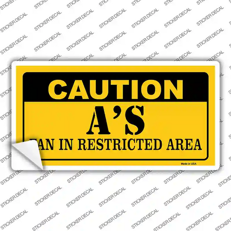 Caution As Fan Novelty Sticker Decal Small