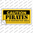 Caution Pirates Fan Novelty Sticker Decal Small