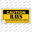 Caution Rays Fan Novelty Sticker Decal Small