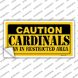 Caution Cardinals Fan Novelty Sticker Decal Small