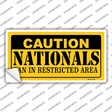 Caution Nationals Fan Novelty Sticker Decal Small