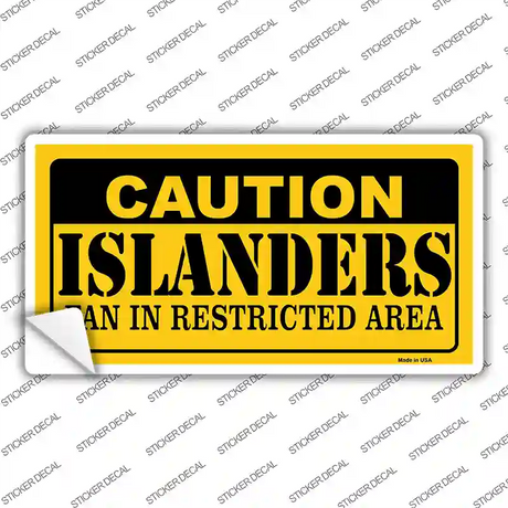 Caution Islanders Novelty Sticker Decal Small