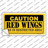 Caution Red Wings Novelty Sticker Decal