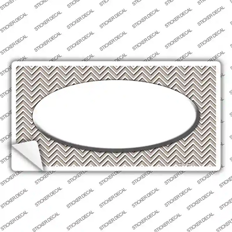 Tan White Chevon White Center Oval Novelty Sticker Decal