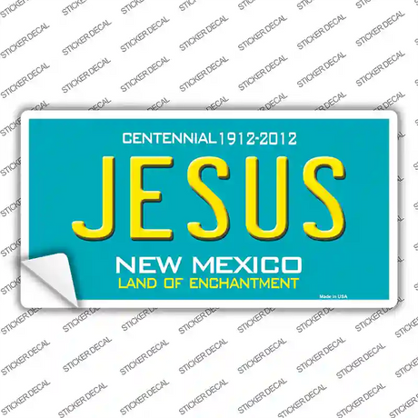 Jesus New Mexico Teal Novelty Sticker Decal Small