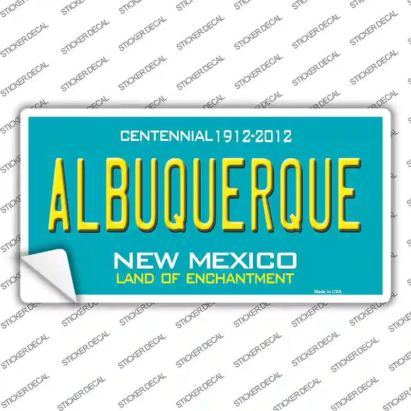 Albuquerque New Mexico Teal Novelty Sticker Decal Small