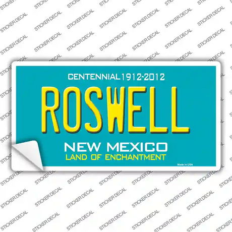 Roswell New Mexico Teal Novelty Sticker Decal Small