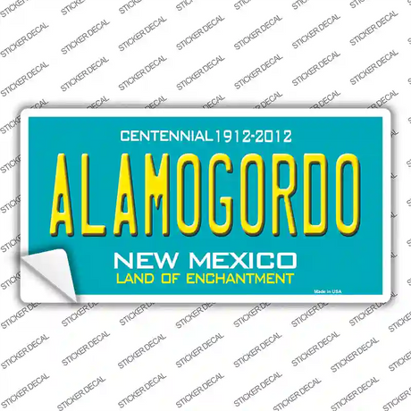 Alamogordo New Mexico Teal Novelty Sticker Decal Small