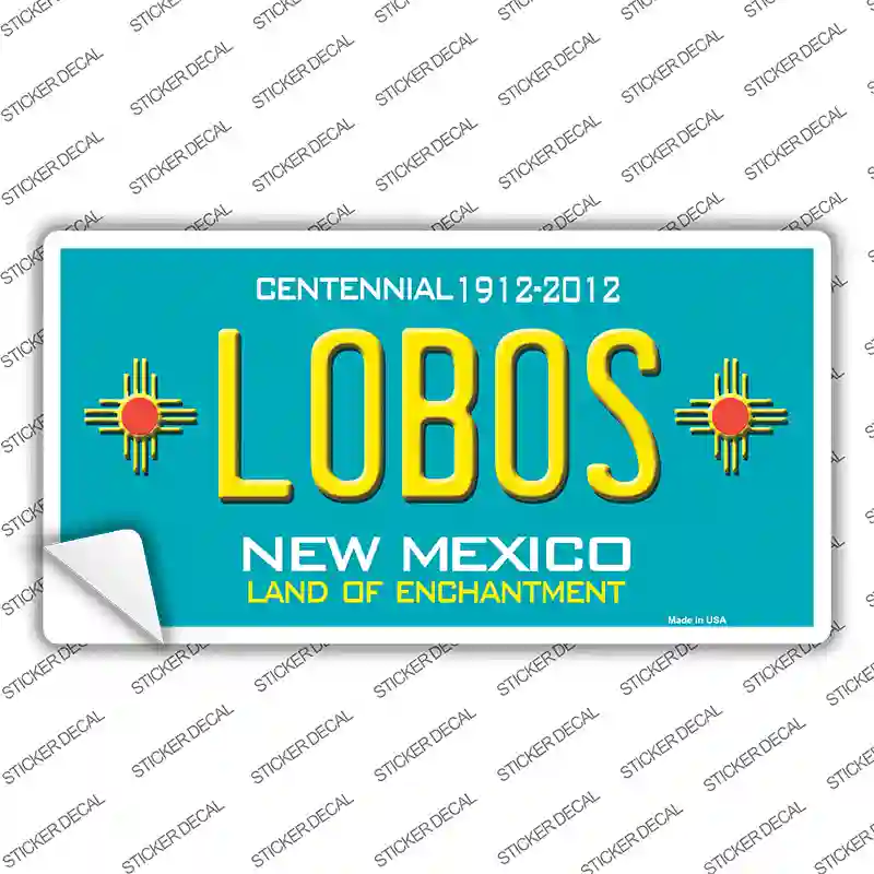 Lobos New Mexico Teal Novelty Sticker Decal Small