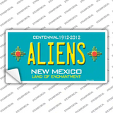 Aliens New Mexico Teal Novelty Sticker Decal Small