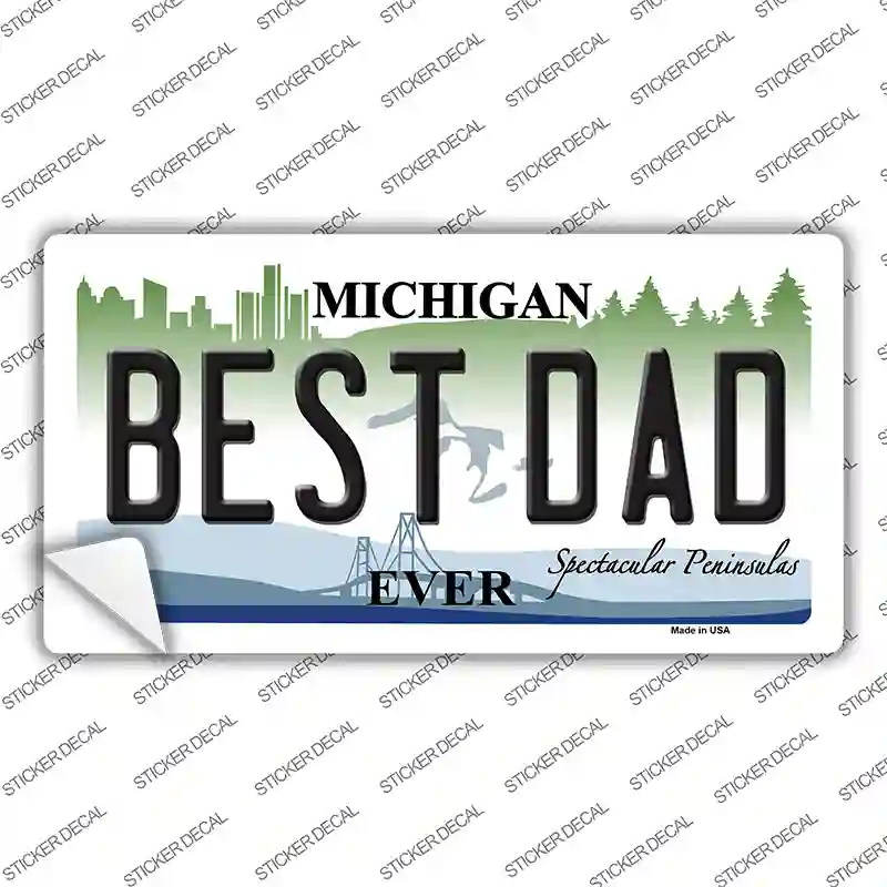 Best Dad Michigan State Novelty Sticker Decal Small