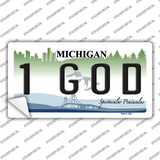 1 GOD Michigan State Novelty Sticker Decal Small