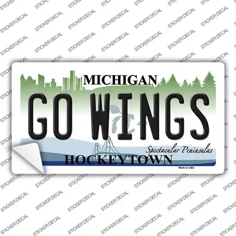 Go Wings Michigan State Novelty Sticker Decal Small