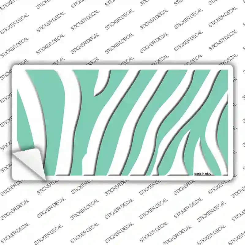 Mint White Zebra Novelty Sticker Decal