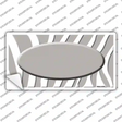 Grey White Zebra Grey Center Oval Novelty Sticker Decal
