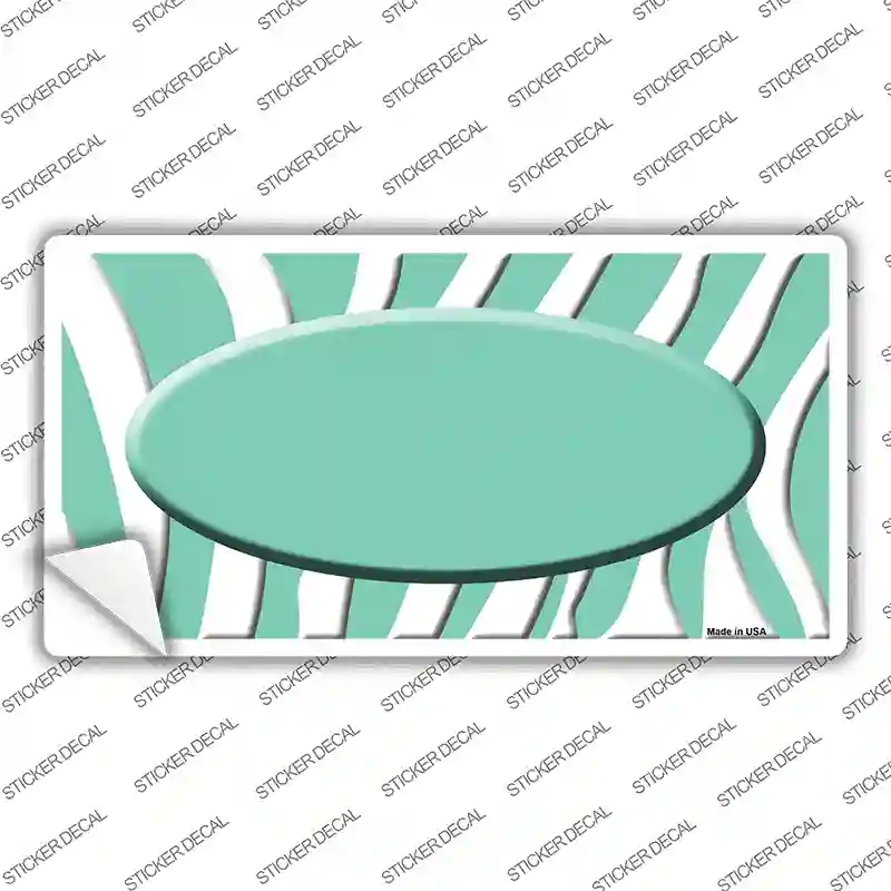 Mint White Zebra Mint Center Oval Novelty Sticker Decal