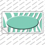 Mint White Zebra Mint Center Oval Novelty Sticker Decal