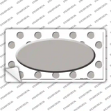 Grey White Polka Dot Grey Center Oval Novelty Sticker Decal