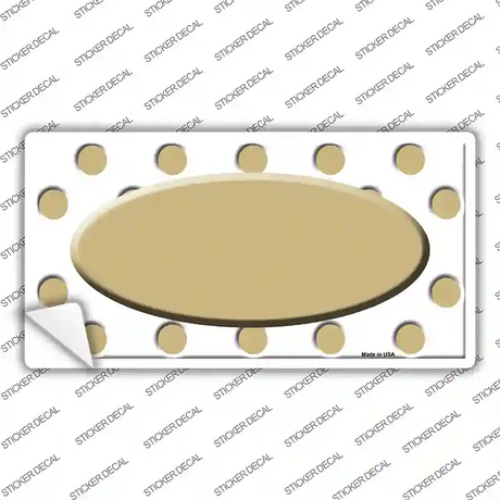 Gold White Polka Dot Gold Center Oval Novelty Sticker Decal