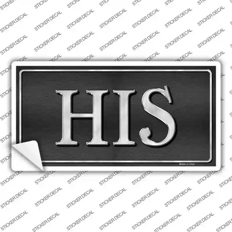 HIS Black Novelty Sticker Decal