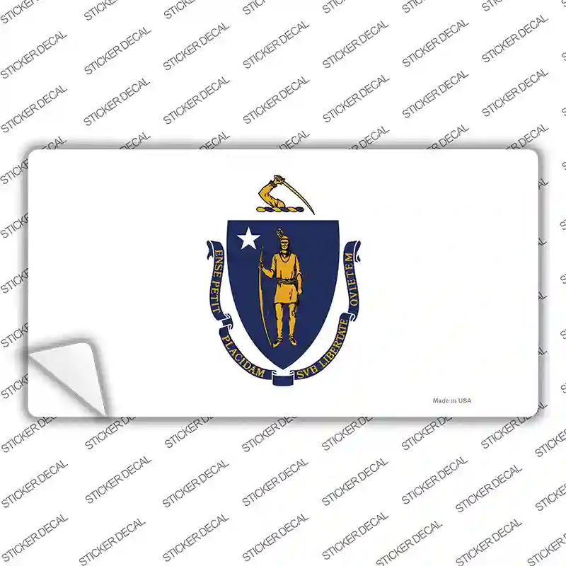 Massachusetts State Flag Novelty Sticker Decal Small