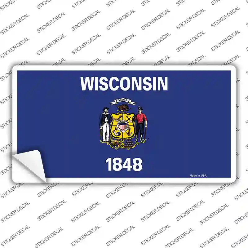 Wisconsin State Flag Novelty Sticker Decal Small