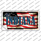 Indiana on American Flag Novelty Sticker Decal