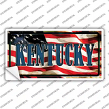 Kentucky on American Flag Novelty Sticker Decal