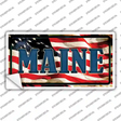 Maine on American Flag Novelty Sticker Decal