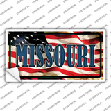 Missouri on American Flag Novelty Sticker Decal
