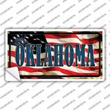 Oklahoma on American Flag Novelty Sticker Decal