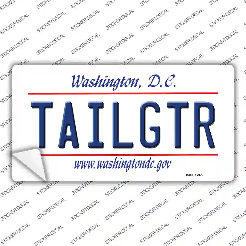 Tailgtr Washington DC Novelty Sticker Decal Small