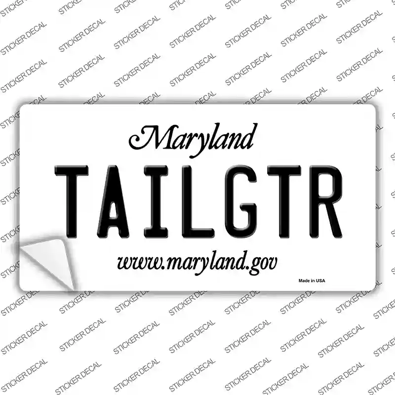 Tailgtr Maryland Novelty Sticker Decal Small