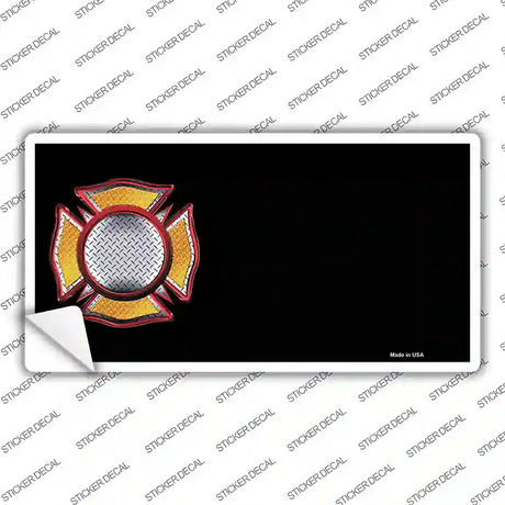 Fire Maltese Cross Offset Novelty Sticker Decal Small