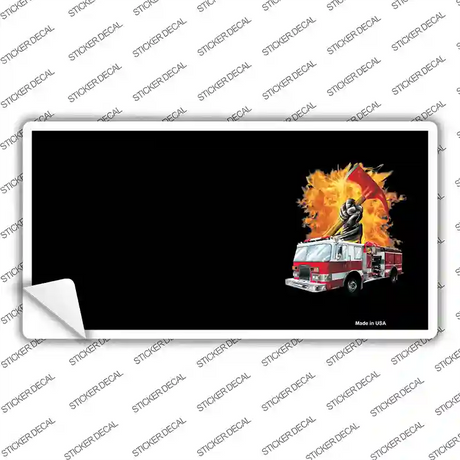 Fire Engine Flames Flaming Ax Offset Novelty Sticker Decal Small