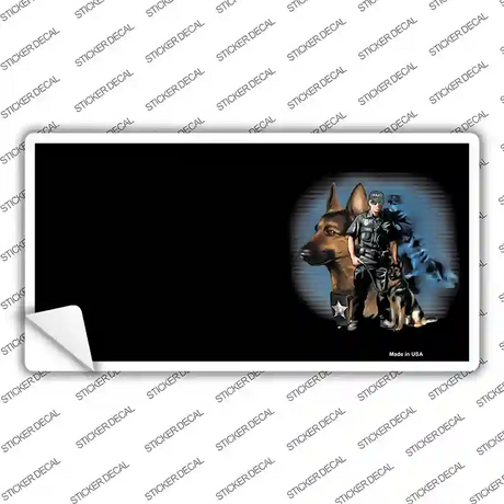 Policeman K9 Dog Offset Novelty Sticker Decal Small