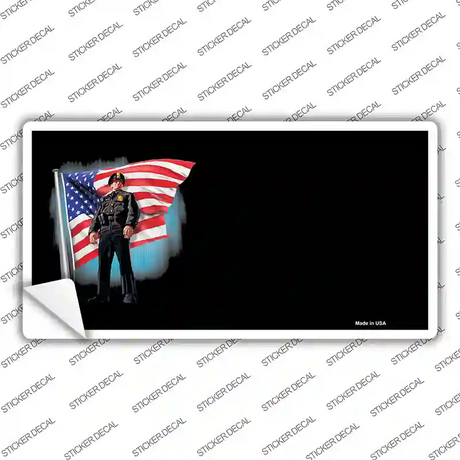 Police Officer American Flag Offset Novelty Sticker Decal Small