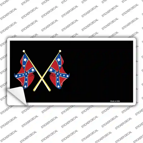 Crossed Rebel Flags Offset Novelty Sticker Decal Small