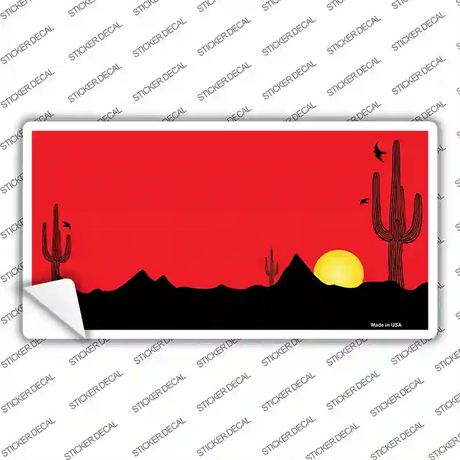 Southwest Cactus Sunrise Red Novelty Sticker Decal Small