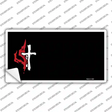 Flaming Cross Offset Novelty Sticker Decal