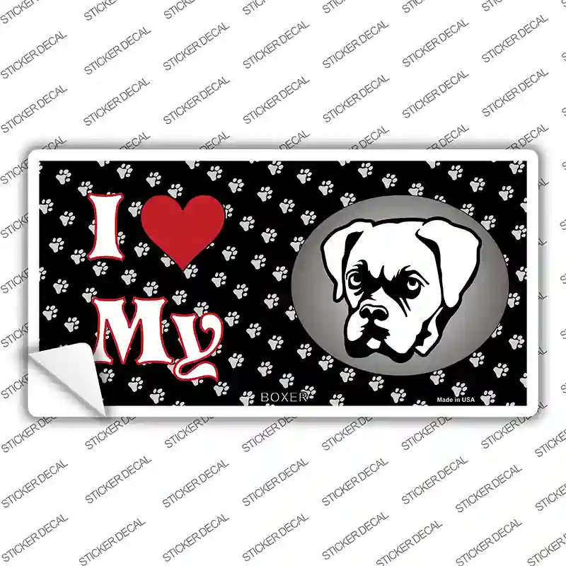 I Love My Boxer Novelty Sticker Decal