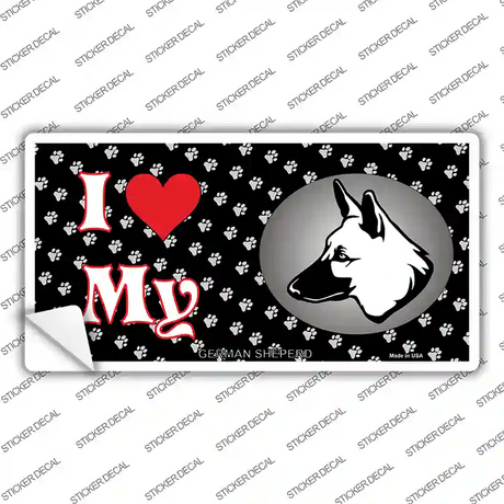 I Love My German Shepherd Novelty Sticker Decal Small